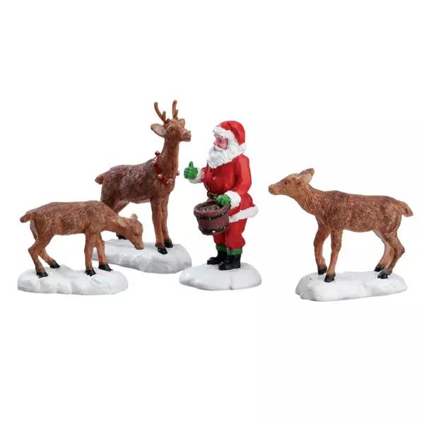 Personnages Lemax Le repas des rennes