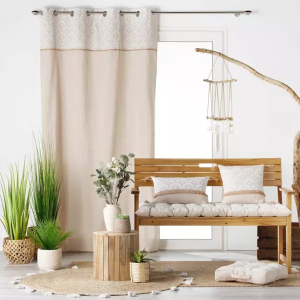 Rideau coton (140 x 240 cm) Bahina Beige