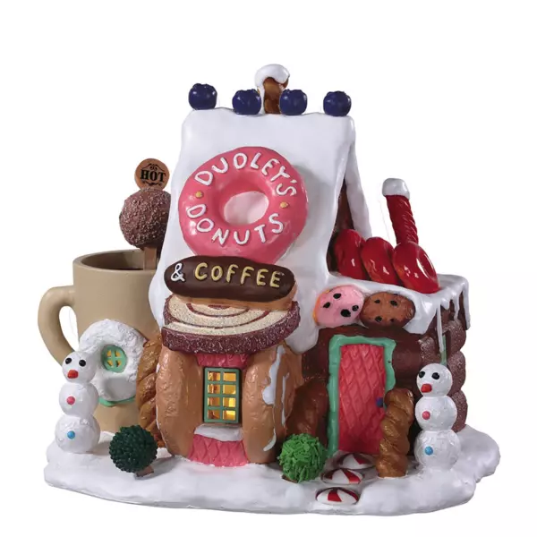 Beleuchtetes Weihnachtsdorf Lemax Donuts Dudley's batteriebetrieben