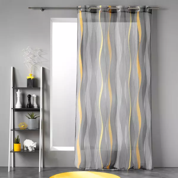 Voilage œillets (140 x 240 cm) Ondulys Gris anthracite