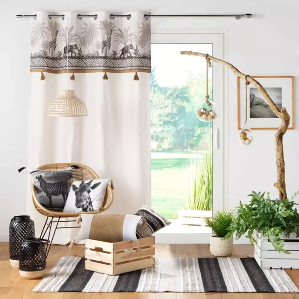 Cortina semi-opaca(140 x 240 cm) Kenya lodge Crudo