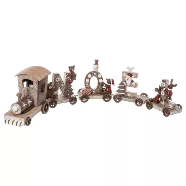 Train d�coratif en bois (44 cm) No�l 4 wagons