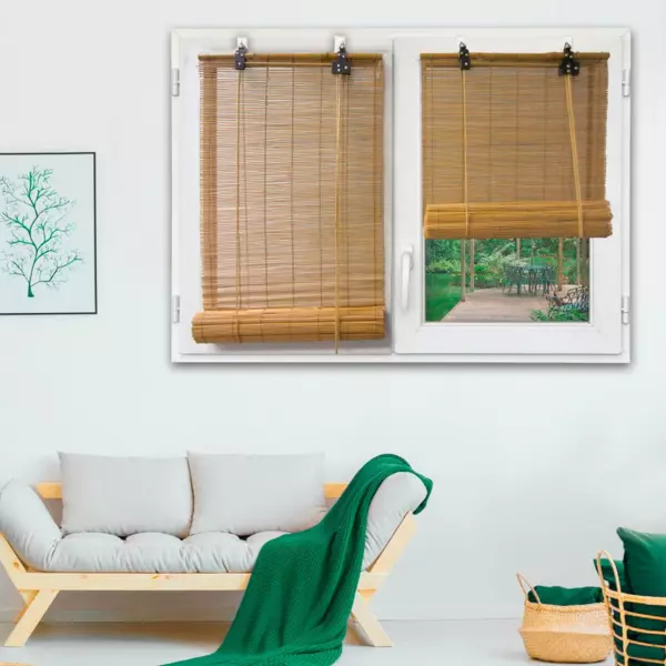 Estor para enrollar de varillas (ancho 60 cm x alto180 cm) Bamb� Natural
