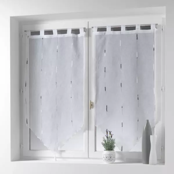 2er Set Gardinen (45 x 120 cm) Chenilla Grau