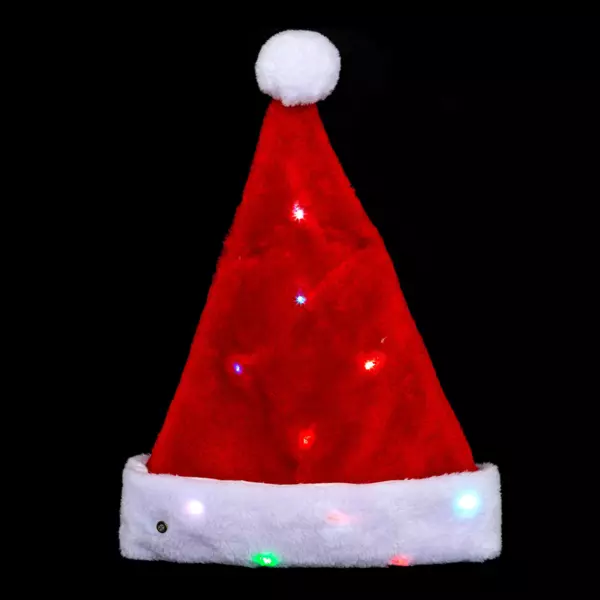 Cappello di Babbo Natale luminoso per adulti Rosso