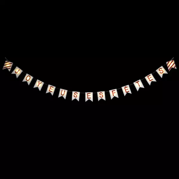 Ghirlanda luminosa Lettere Joyeux Noel a pile Bianco caldo 15 LED