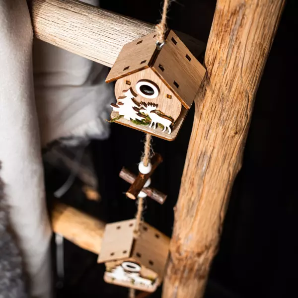 Ghirlanda in legno Casetta Naturale