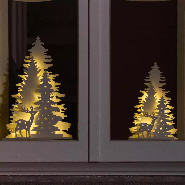 Wald aus Holz beleuchtet, batteriebetrieben warmwei�