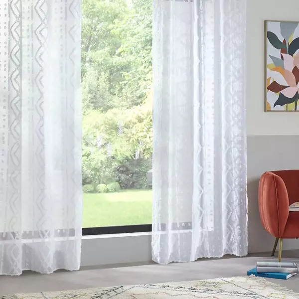 Tenda trasparente (140 x 240 cm) Salma Bianco