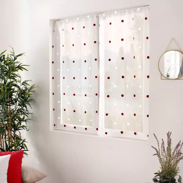 Coppia di tende trasparenti (60 x 160 cm) Smarties Bordeaux