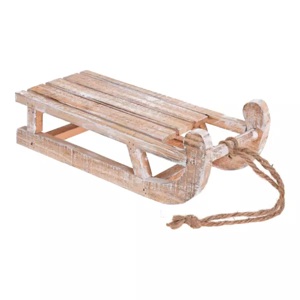 Slitta in legno (31 x H11 cm) Nodo in juta naturale