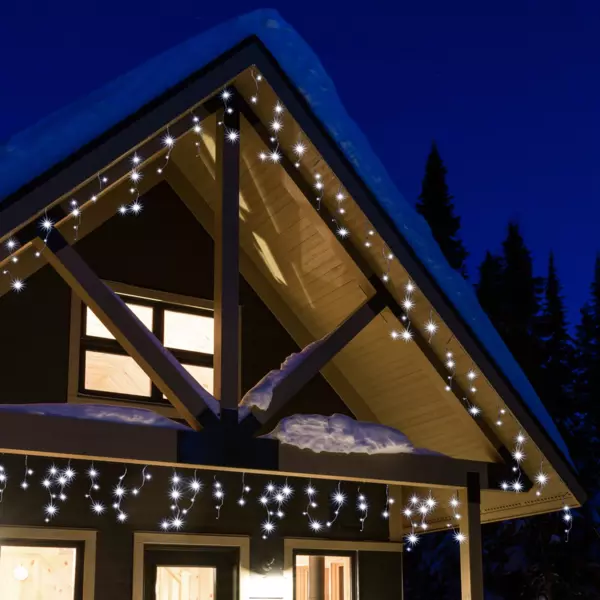 Eisregen-Lichterkette Stars L11 m  Kaltwei� 259 LEDs CB
