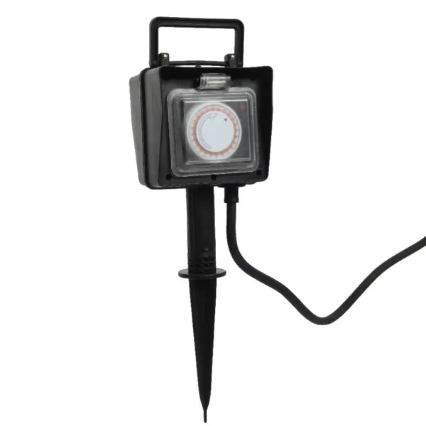 Enchufe piquete de jard�n programable 2 puntos