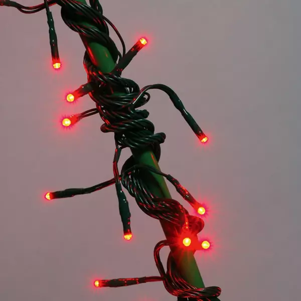 Tweekleurige Flashing lichtsnoer 8 m Rood en warm wit 128 LED