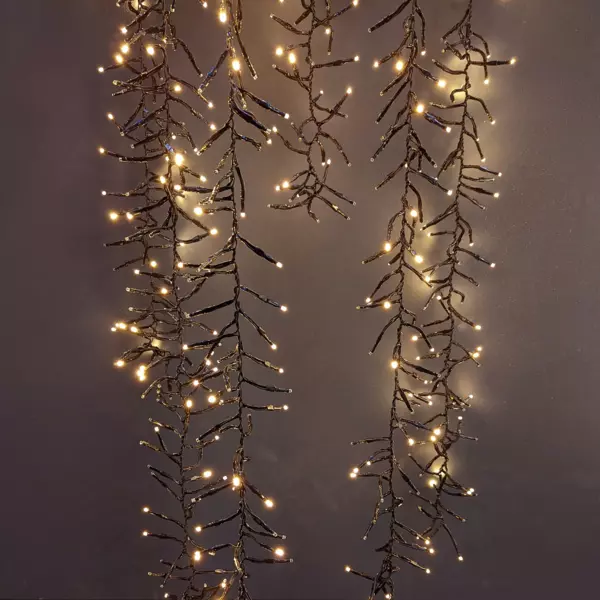 Eisregen-Lichterkette mit glitzerndem Licht L2 m Warmweiß 480 LED CN