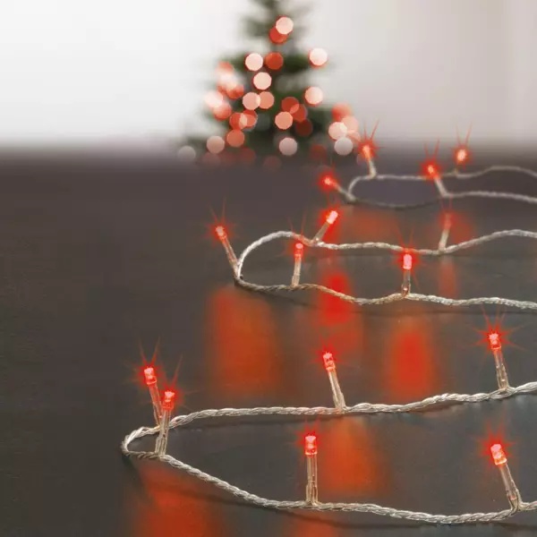 Lichterkette mit Timer 50 m Rot 500 LEDs CT