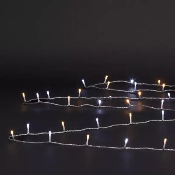 Guirlande lumineuse 10 m 100 LED c�ble noir Bicolore Blanc chaud et froid 