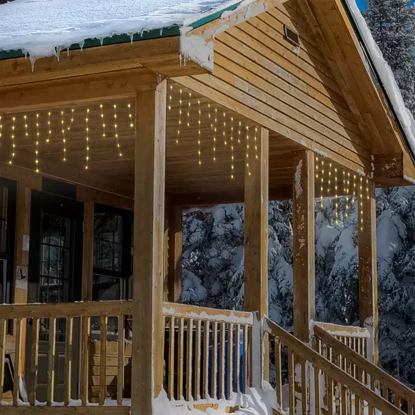 Stalactite lumineuse 9,50 m 480 LED c�ble transparent Icicle Blanc chaud