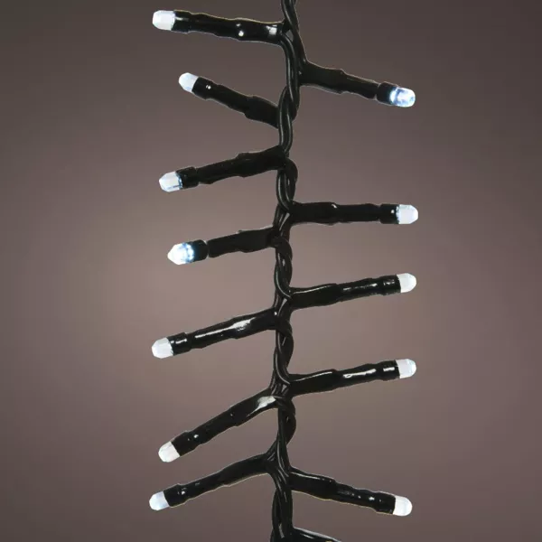 Cascade lumineuse � piles 2 m 512 LED c�ble noir Durawise Blanc froid