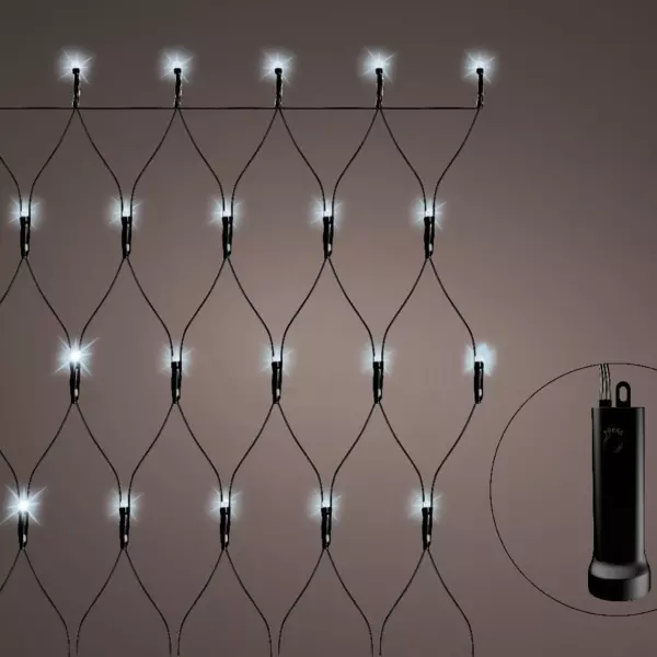 Rete di luci Durawise a pile 1,80m Bianco freddo 192 LED
