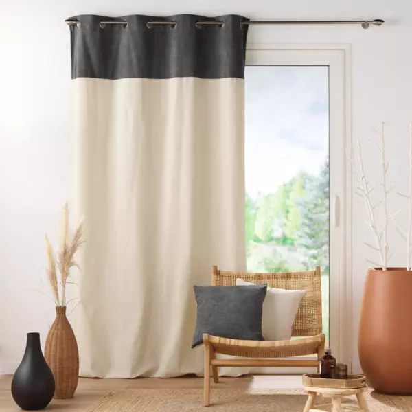 Rideau bouclette (140 x 240 cm) Tessa Gris anthracite