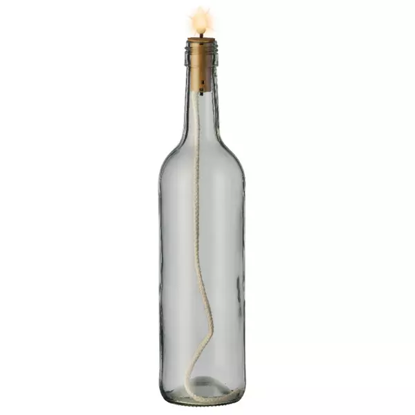 Fiamma luminosa a pile LED (Alt 7,10 cm) Bottiglia Bianco caldo