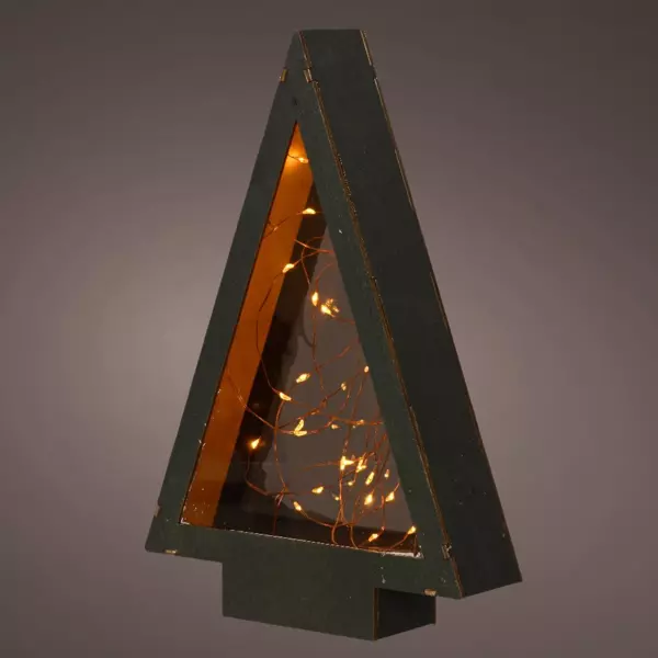 Abete Volta PM a pile con luci Bianco caldo 40 LED