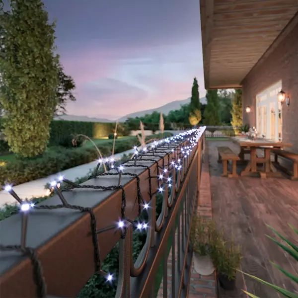Luces de Navidad Solar rechargeable 18 m Blanco fr�o 240 LED