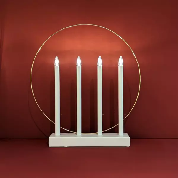 candeliere cerchio a pile con luci Bianco caldo 4 LED