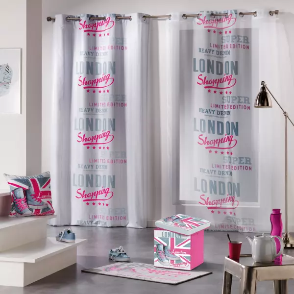 Rideau (140 x H240 cm) Girly London Blanc