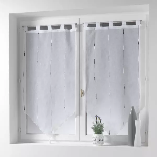 Par de visillos (90 x 120 cm) Chenilla Gris