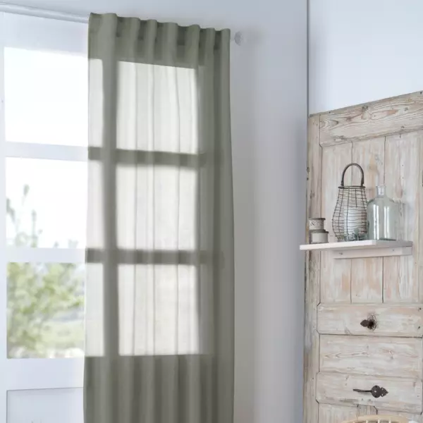 Gardine mit Kr�uselband (140 x 260 cm) Madrid Khaki