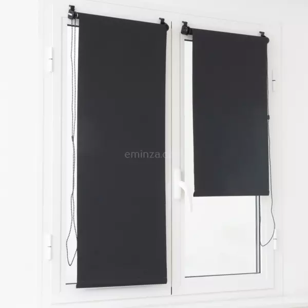 M�rkl�gningsrullegardin (60 x 90 cm) Ensfarvet Sort