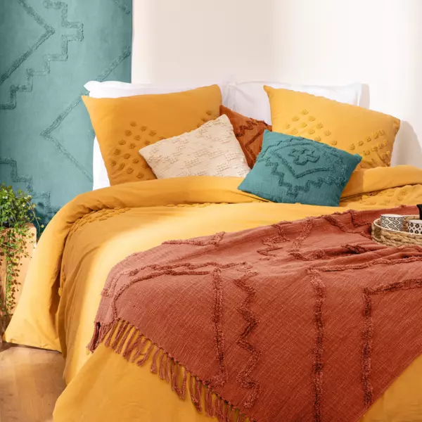 Jet� de canap� coton (130 x 180 cm) Inca Terracotta