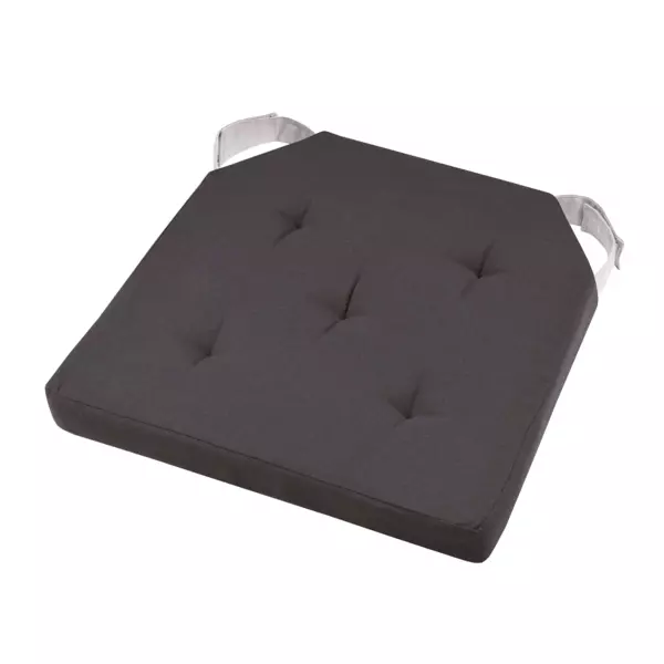 Galette de chaise carr�e scratch (38 x 38 cm) Duo Gris anthracite