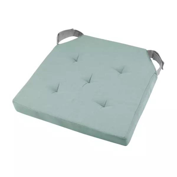 Galette de chaise carr�e scratch (38 x 38 cm) Duo Vert jade