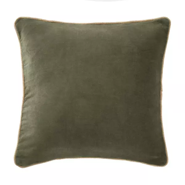 Quadratisches Kissen aus Baumwollsamt (45 cm) Victor Moosgr�n