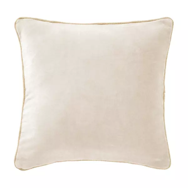 Coussin carr� velours de coton (45 x 45 cm) Victor Beige pampa