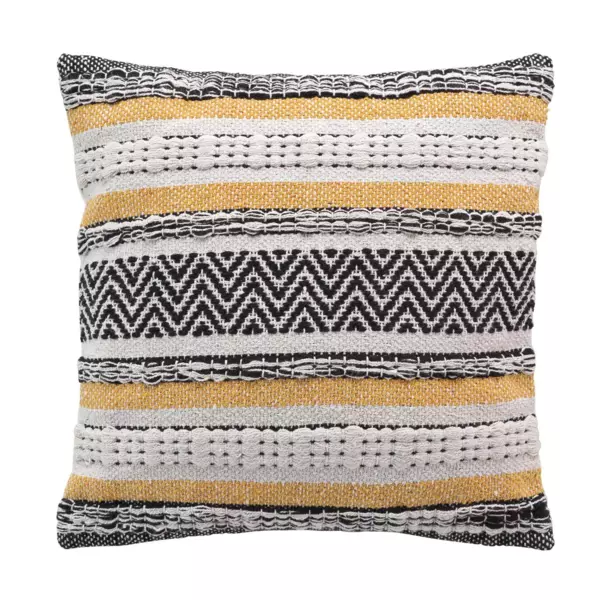 Housse de coussin carr�e coton (40 x 40 cm) Elna Jaune ocre