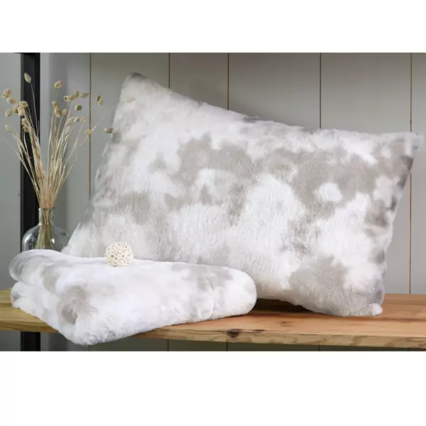 Cuscino rettangolare eco pelliccia (80 cm) Harald Beige