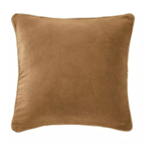 Coussin carr� velours de coton (45 x 45 cm) Victor Camel