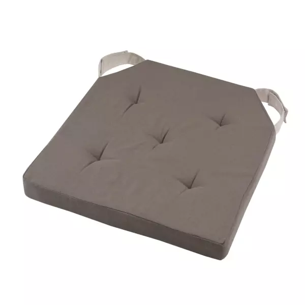 Galette de chaise carr�e scratch (38 x 38 cm) Duo Taupe