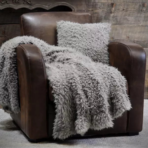 Plaid imitatie schapenvacht (160 cm) Mouton Taupe