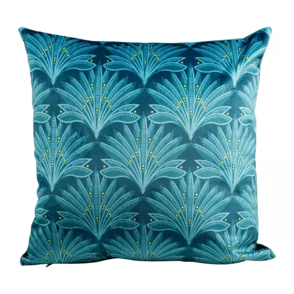 Housse de coussin carr�e (40 x 40 cm) Paon Bleue
