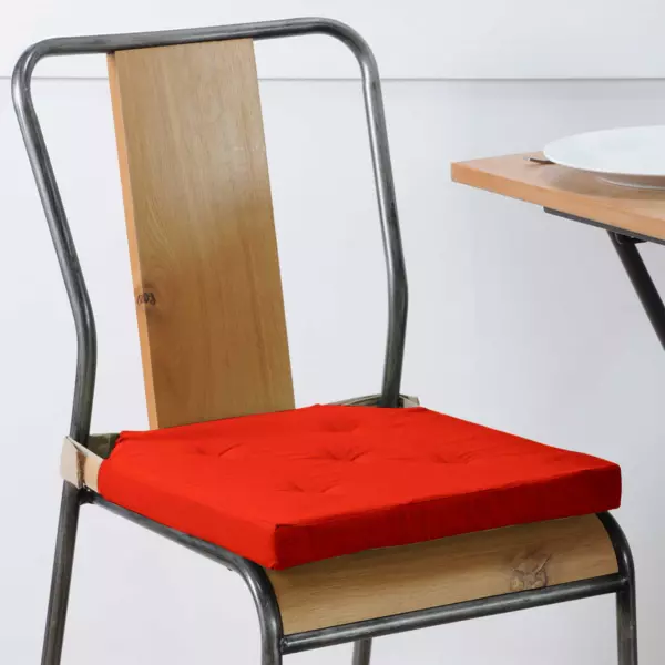 Cuscino per sedia quadrato con chiusura a strappo (38 x 38 cm) Duo Rosso