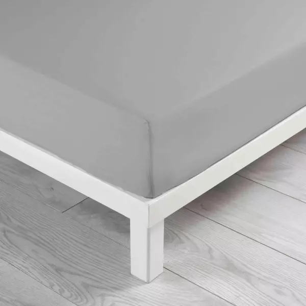 Lenzuolo con angoli cotone lavato (140 x 190 cm) Linette Grigio