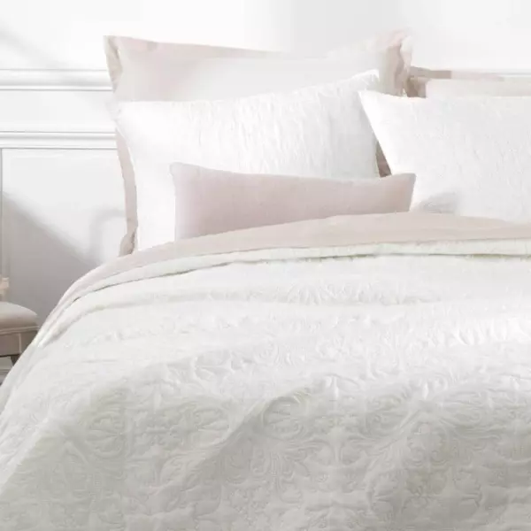 Boutis et taies d'oreiller (240 x 260 cm) Arabesque Ivoire