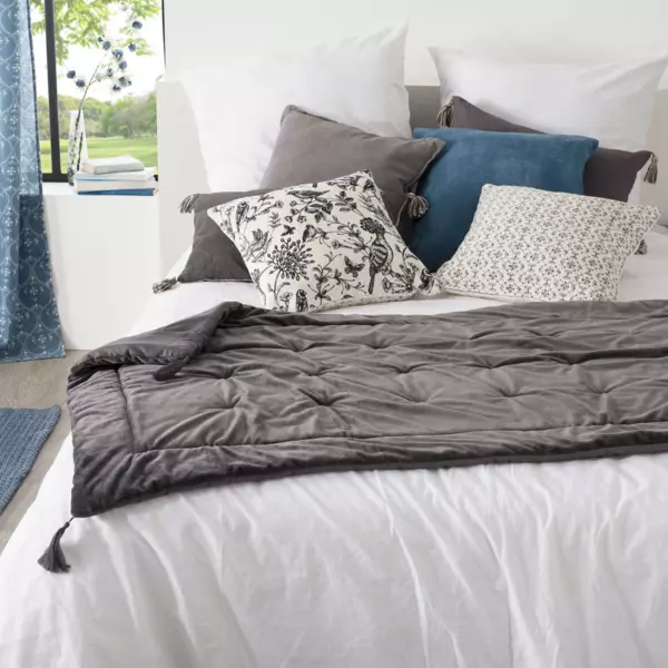 Piumotto velluto (80 x 180 cm) Slow Grigio