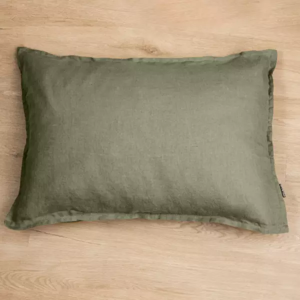 Federa rettangolare lino lavato (80 cm) Louise Verde rosmarino