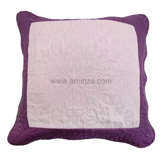 Housse de coussin boutis carr�e (60 cm) Edana Prune